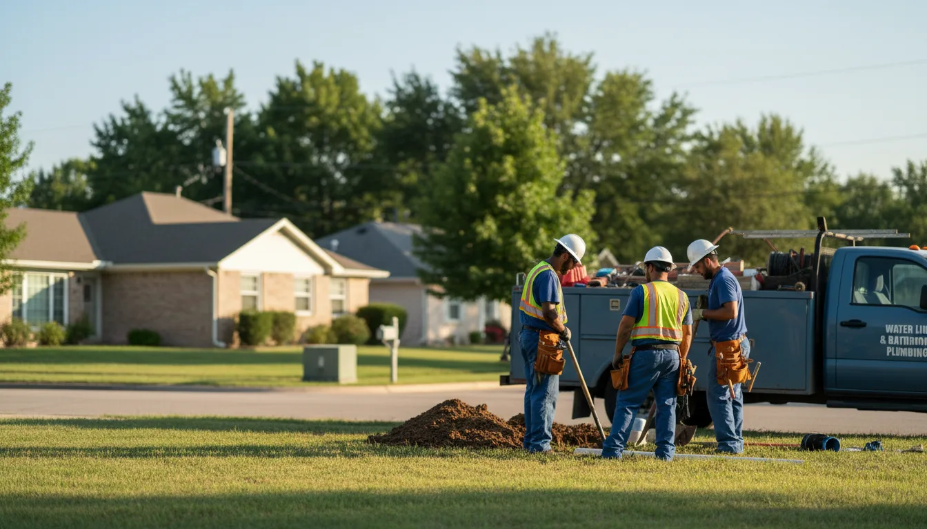 Residential water line and bathroom plumbing service in Spurger, TX